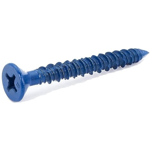 1/4-inch x 1-1/4-inch Climaseal Blue Flat Head Philips Concrete Screw Anchors w/Drill Bit, 225PK